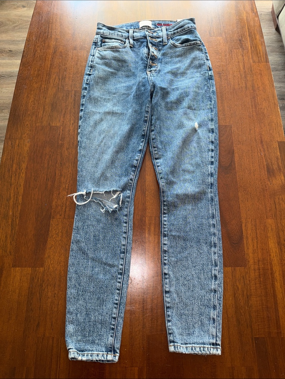 Alice + Olivia Ladies Good High Rise Exposed Button Tried and True jeans. Sz 25.